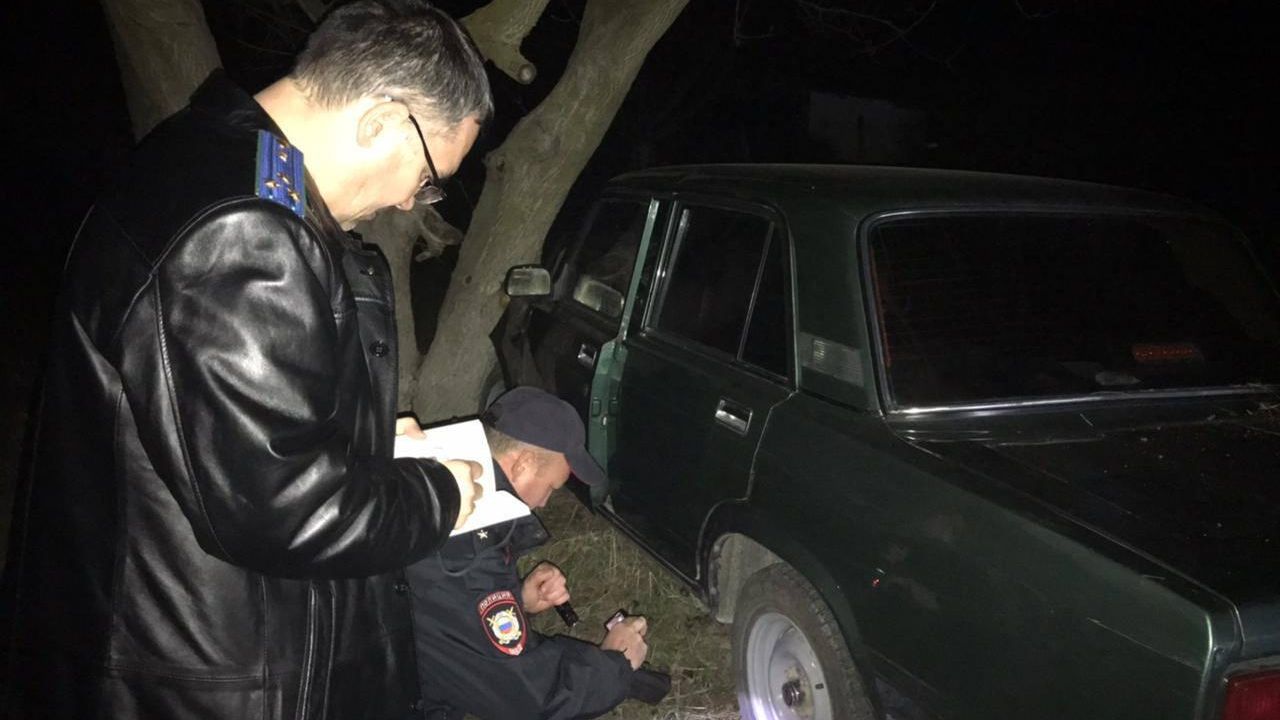 Место ДТП, в котором пострадала семья с детьми в Нижнегорском районе Крыма - РИА Новости, 1920, 19.03.2023