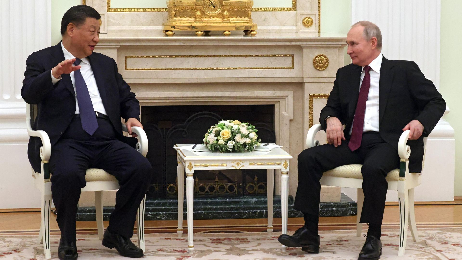 Президент РФ Владимир Путин и председатель Китайской Народной Республики Си Цзиньпин во время встречи Президент РФ Владимир Путин и председатель Китайской Народной Республики Си Цзиньпин во время встречи - РИА Новости, 1920, 11.04.2023