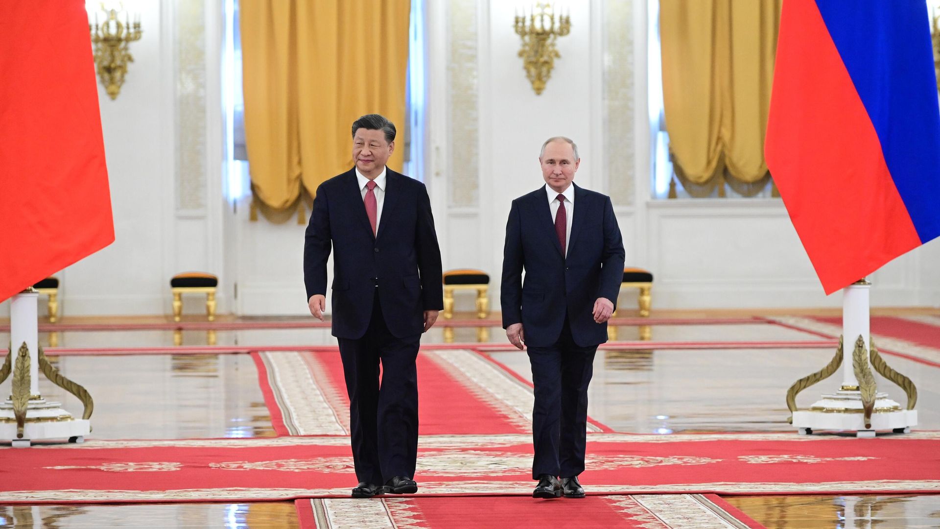 Президент РФ Владимир Путин и председатель КНР Си Цзиньпин во время встречи в Москве Президент РФ Владимир Путин и председатель КНР Си Цзиньпин во время встречи в Москве - РИА Новости, 1920, 21.03.2023
