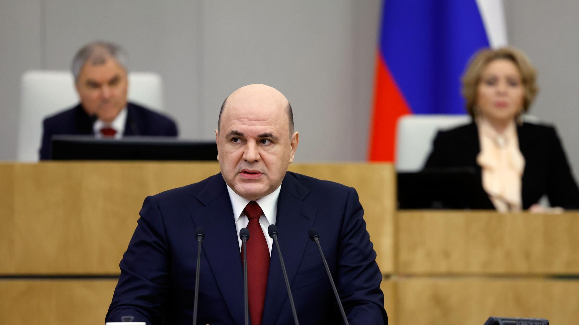 Михаил Мишустин выступает с ежегодным отчетом правительства в Государственной Думе - РИА Новости, 1920, 23.03.2023