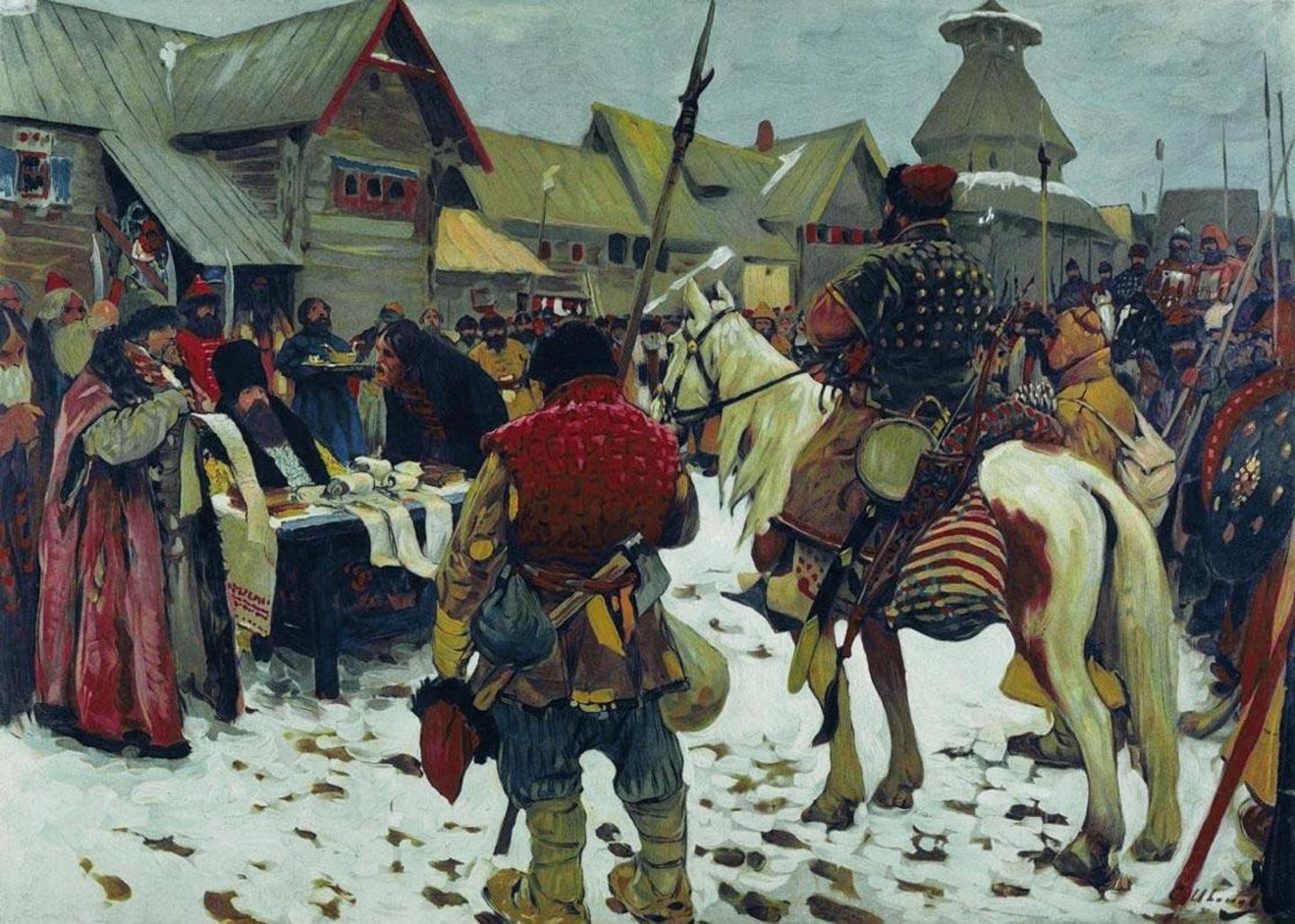 Репродукция картины Сергея Иванова Смотр служилых людей (XVI—XVII вв.) Репродукция картины Сергея Иванова Смотр служилых людей (XVI—XVII вв.)