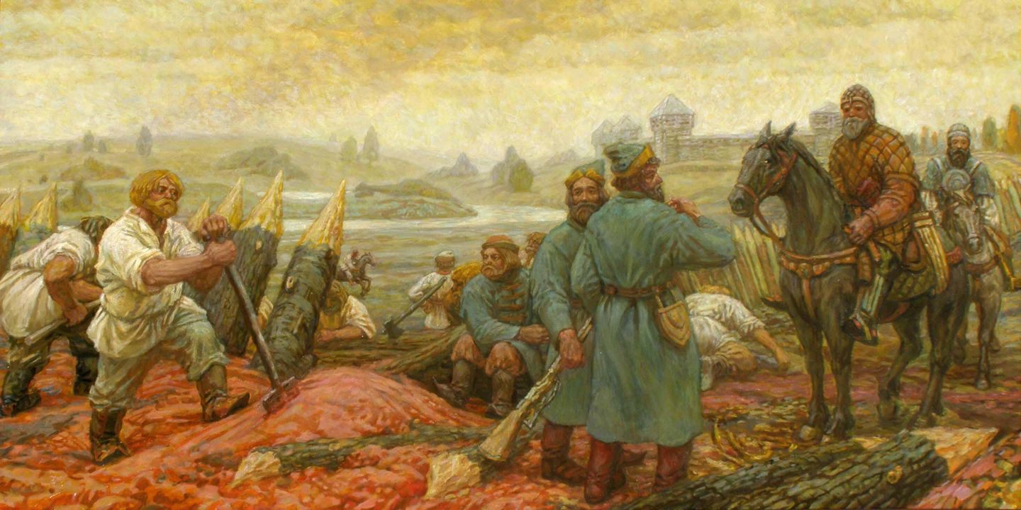 Репродукция картины Максимильяна Преснякова Засечная черта. Южный рубеж Репродукция картины Максимильяна Преснякова Засечная черта. Южный рубеж