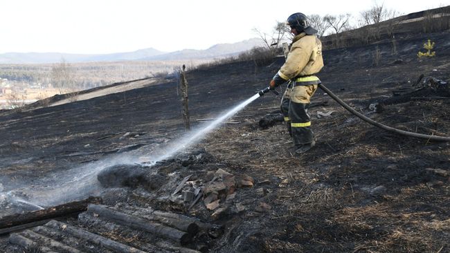 В Забайкалье ликвидировали ландшафтный пожар