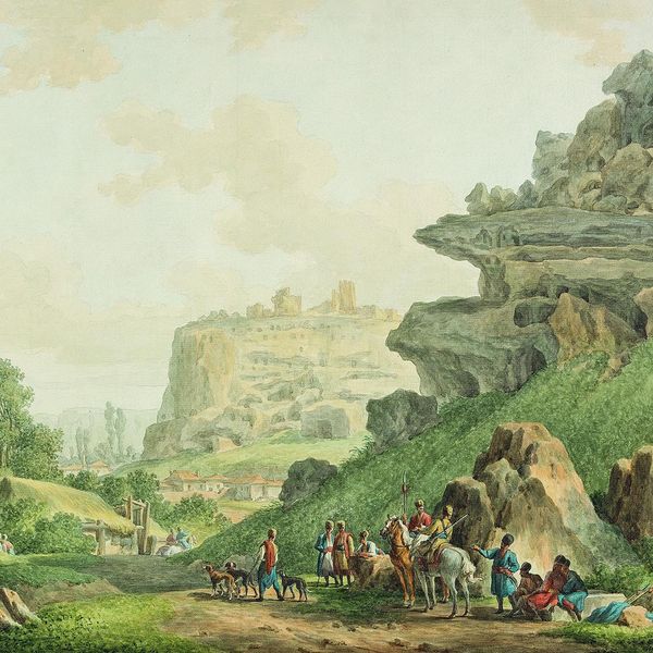 Картина Михаила Иванова Вид на крепость Инкерман в Крыму, 1796 Картина Михаила Иванова Вид на крепость Инкерман в Крыму, 1796