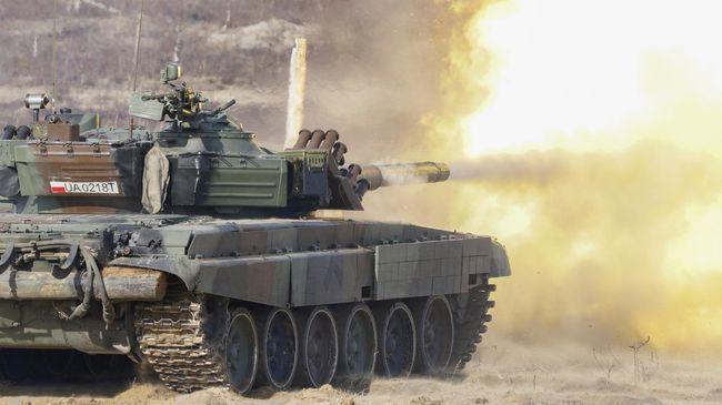 Польский танк во время военных учений