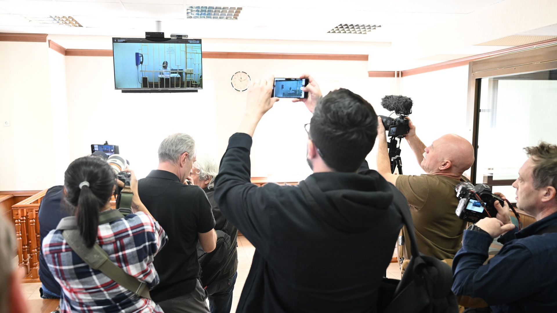 Журналисты в зале заседаний в Московском городском суде, где проходит рассмотрение апелляционной жалобы на арест Дарьи Треповой Журналисты в зале заседаний в Московском городском суде, где проходит рассмотрение апелляционной жалобы на арест Дарьи Треповой - РИА Новости, 1920, 24.04.2023
