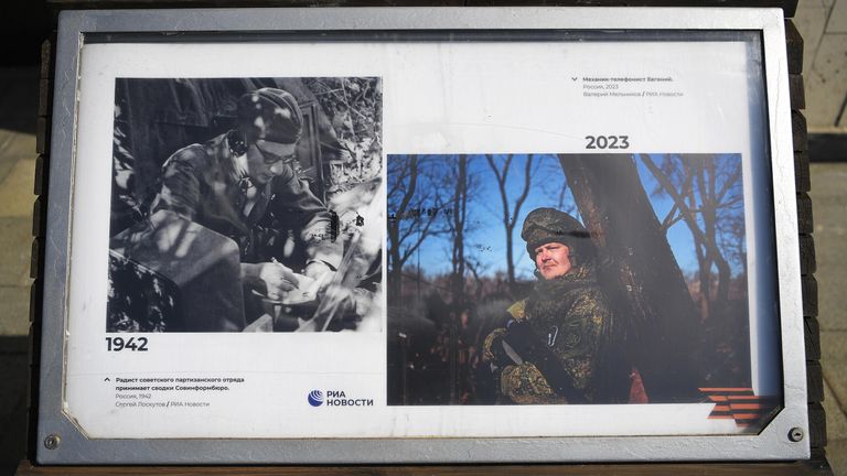 Фотовыставка на Зубовском бульваре в Москве в рамках ежегодной акции Георгиевская ленточка, посвященной 78-й годовщине Победы в Великой Отечественной войне Фотовыставка на Зубовском бульваре в Москве в рамках ежегодной акции Георгиевская ленточка, посвященной 78-й годовщине Победы в Великой Отечественной войне