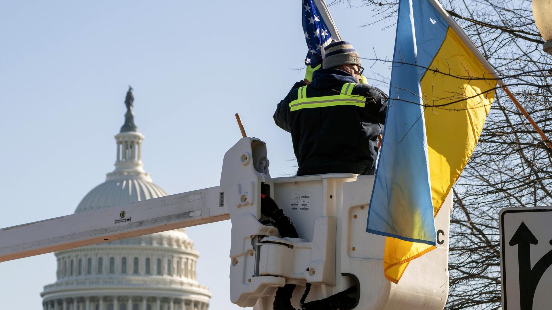 Флаги США и Украины в Вашингтоне - РИА Новости, 1920, 07.11.2023