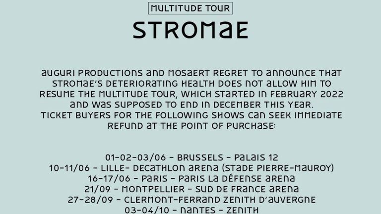 Пост, опубликованный певцом Stromae в Twitter Пост, опубликованный певцом Stromae в Twitter