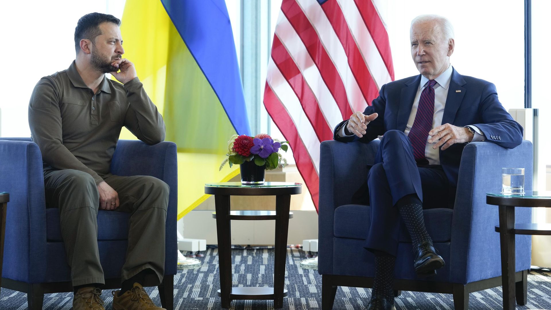 Президент США Джо Байден и президент Украины Владимир Зеленский во время встречи в Хиросиме Президент США Джо Байден и президент Украины Владимир Зеленский во время встречи в Хиросиме - РИА Новости, 1920, 21.05.2023