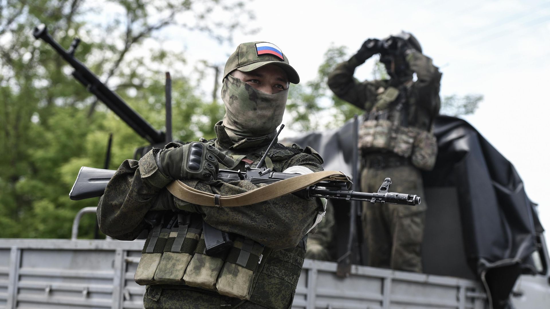 Зенитный расчет мобильной группы быстрого реагирования на боевом посту в зоне спецоперации - РИА Новости, 1920, 14.06.2023