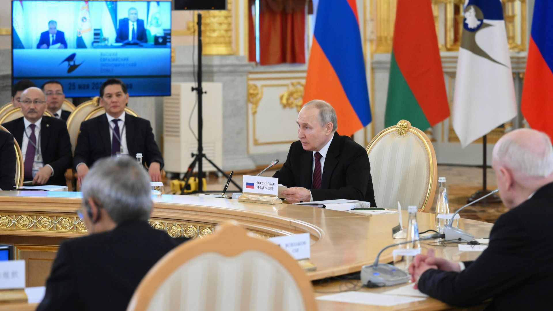 Президент РФ Владимир Путин проводит заседание высшего Евразийского экономического совета в расширенном составе в Москве Президент РФ Владимир Путин проводит заседание высшего Евразийского экономического совета в расширенном составе в Москве - РИА Новости, 1920, 25.05.2023