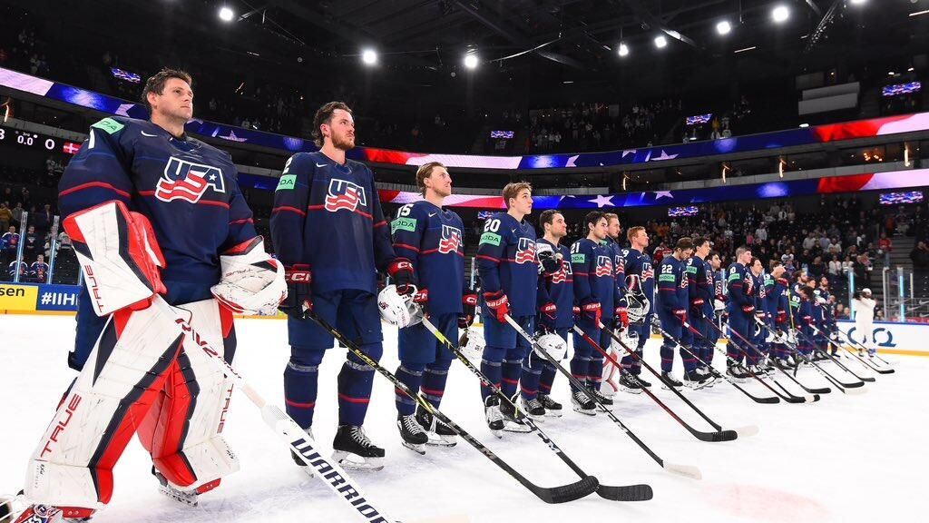 Хоккеисты сборной США по хоккею перед матчем чемпионата мира 2023 года - РИА Новости, 1920, 25.05.2023