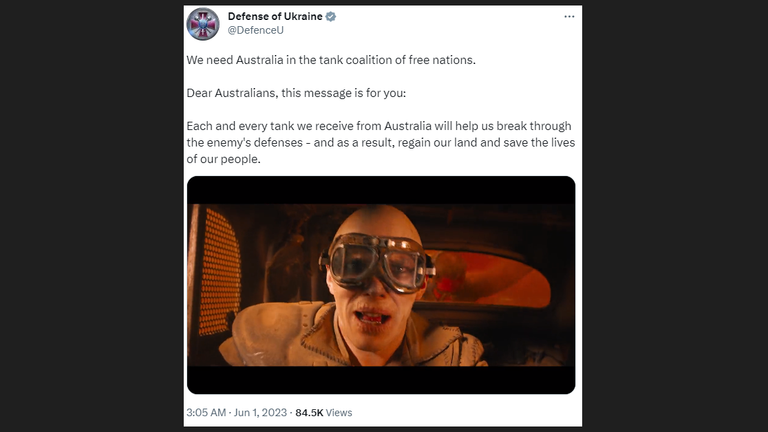 Скриншот официальной страницы Министерства обороны Украины в Twitter Скриншот официальной страницы Министерства обороны Украины в Twitter