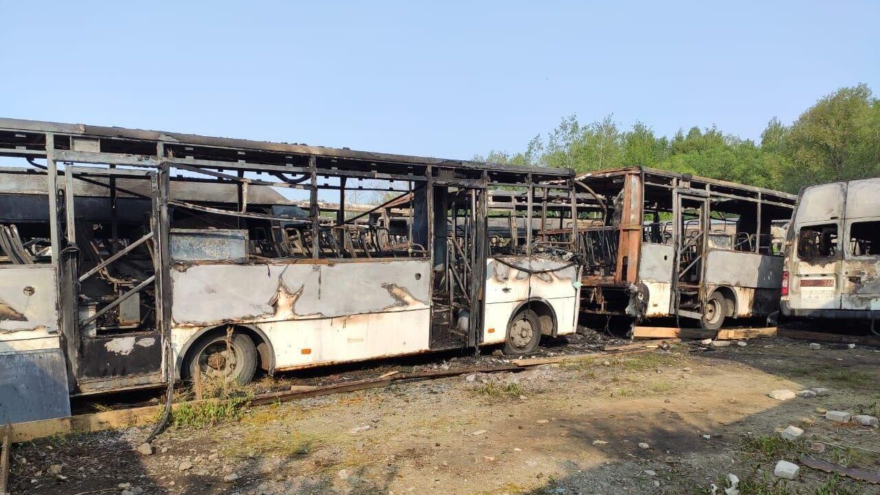 Последствия пожара на стоянке в подмосковном Ногинске Последствия пожара на стоянке в подмосковном Ногинске - РИА Новости, 1920, 01.06.2023