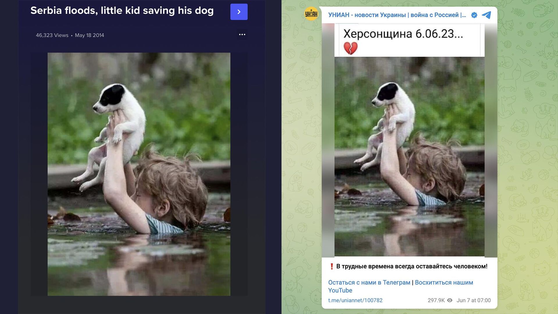 Скриншот сайта imgur.com / Скриншот поста в телеграм-канале УНИАН Скриншот сайта imgur.com / Скриншот поста в телеграм-канале УНИАН - РИА Новости, 1920, 07.06.2023