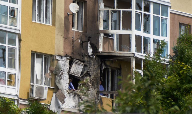 Жилой дом в центре Воронежа, пострадавший в результате атаки беспилотник Жилой дом в центре Воронежа, пострадавший в результате атаки беспилотник