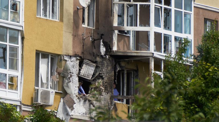 Жилой дом в центре Воронежа, пострадавший в результате атаки беспилотник Жилой дом в центре Воронежа, пострадавший в результате атаки беспилотник