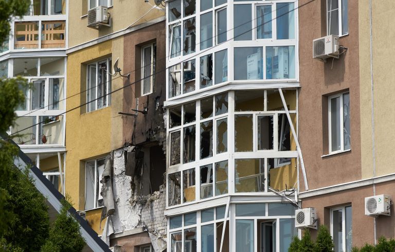 Жилой дом в центре Воронежа, пострадавший в результате атаки беспилотника Жилой дом в центре Воронежа, пострадавший в результате атаки беспилотника