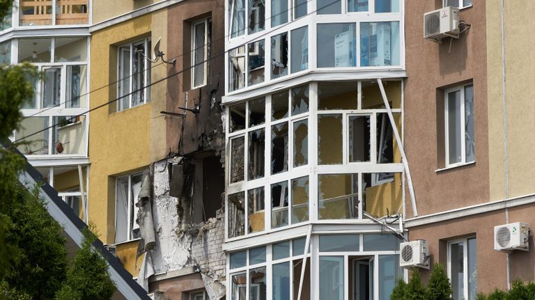 Жилой дом в центре Воронежа, пострадавший в результате атаки беспилотника Жилой дом в центре Воронежа, пострадавший в результате атаки беспилотника