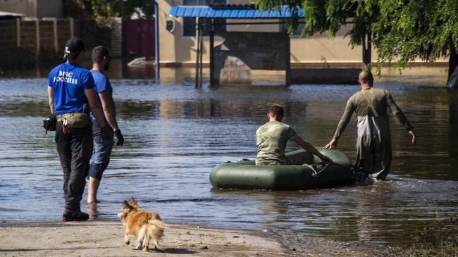 Затопленное село Корсунка в Херсонской области