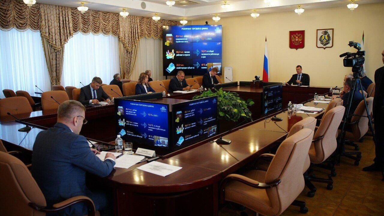 Заседание президиума правительства Хабаровского края под председательством губернатора Михаила Дегтярева Заседание президиума правительства Хабаровского края под председательством губернатора Михаила Дегтярева - РИА Новости, 1920, 13.06.2023