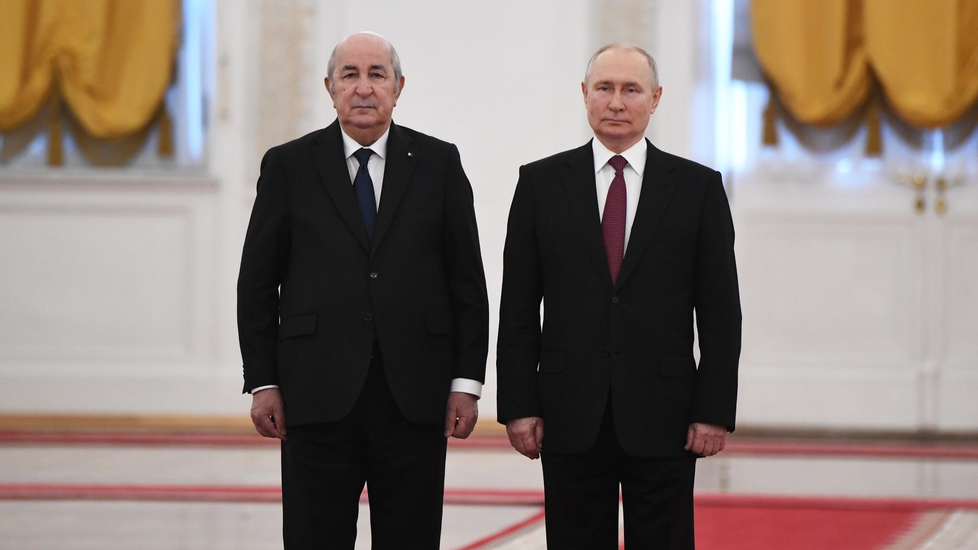 Президент России Владимир Путин и президент Алжира Абдельмаджид Теббун во время встречи в Кремле Президент России Владимир Путин и президент Алжира Абдельмаджид Теббун во время встречи в Кремле - РИА Новости, 1920, 16.06.2023