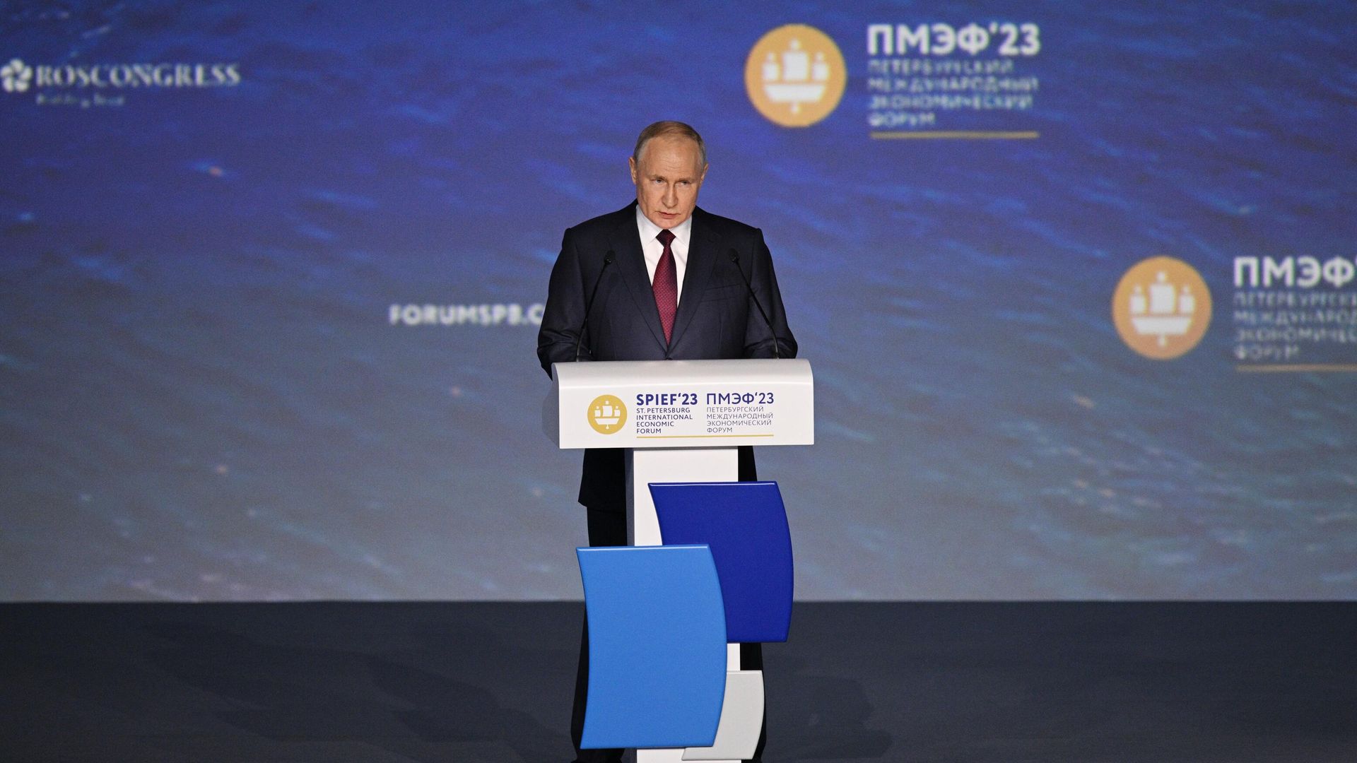 Президент РФ Владимир Путин выступает на пленарном заседании Петербургского международного экономического форума Президент РФ Владимир Путин выступает на пленарном заседании Петербургского международного экономического форума - РИА Новости, 1920, 16.06.2023