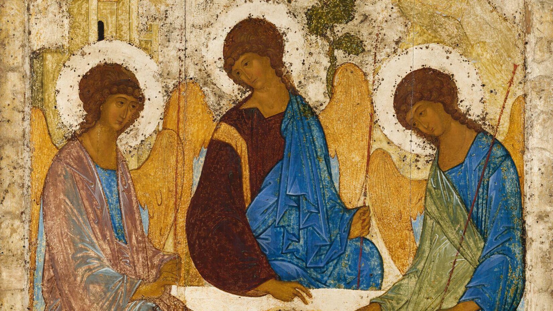 Рублев Андрей. Святая Троица. 1425-1427 Рублев Андрей. Святая Троица. 1425-1427 - РИА Новости, 1920, 21.06.2023