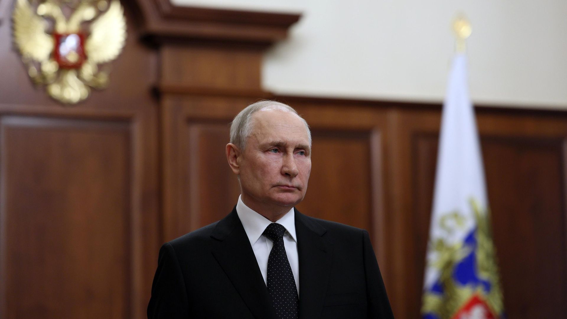Президент РФ Владимир Путин во время обращения к гражданам России Президент РФ Владимир Путин во время обращения к гражданам России - РИА Новости, 1920, 24.06.2023