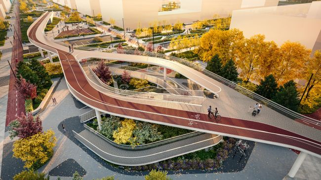 Пешеходный мост в московском районе Очаково-Матвеевское