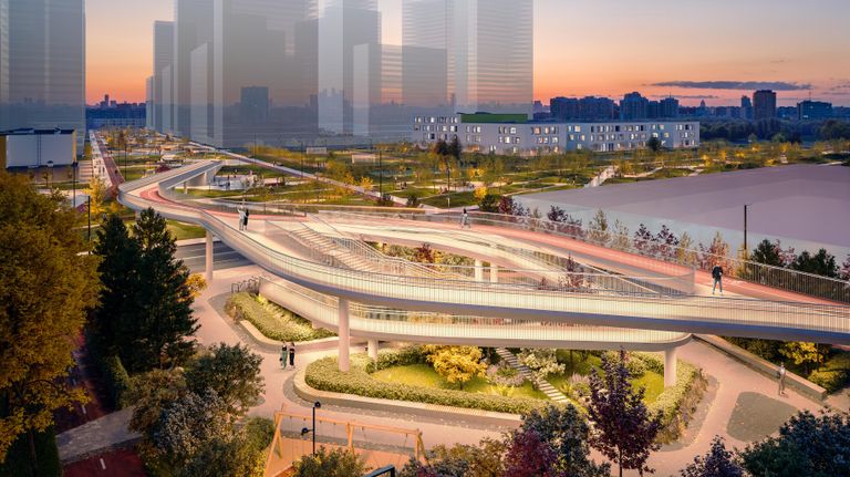 Пешеходный мост в московском районе Очаково-Матвеевское