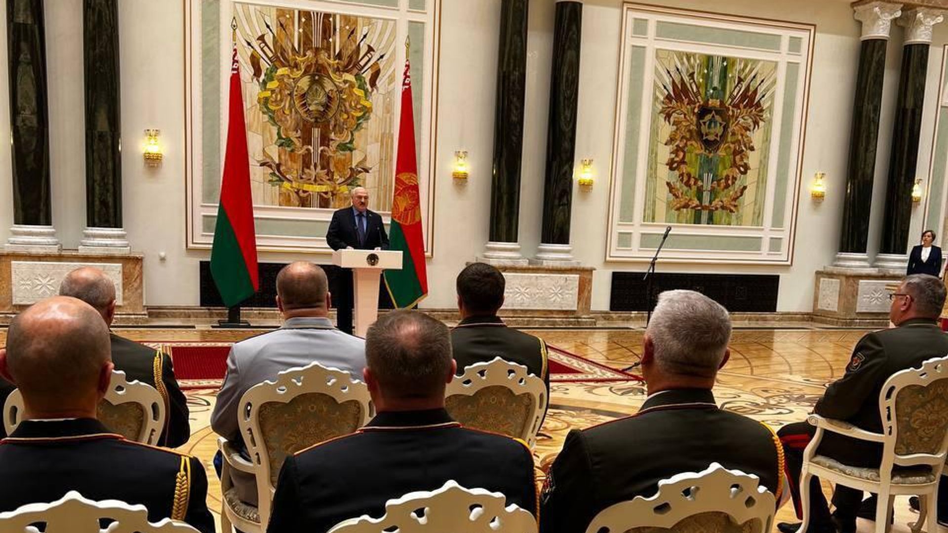 Президент Белоруссии Александр Лукашенко во время выступления Президент Белоруссии Александр Лукашенко во время выступления - РИА Новости, 1920, 27.06.2023