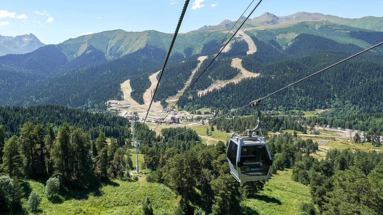 Канатная дорога на курорте Архыз Канатная дорога на курорте Архыз - РИА Новости, 1920, 13.07.2023