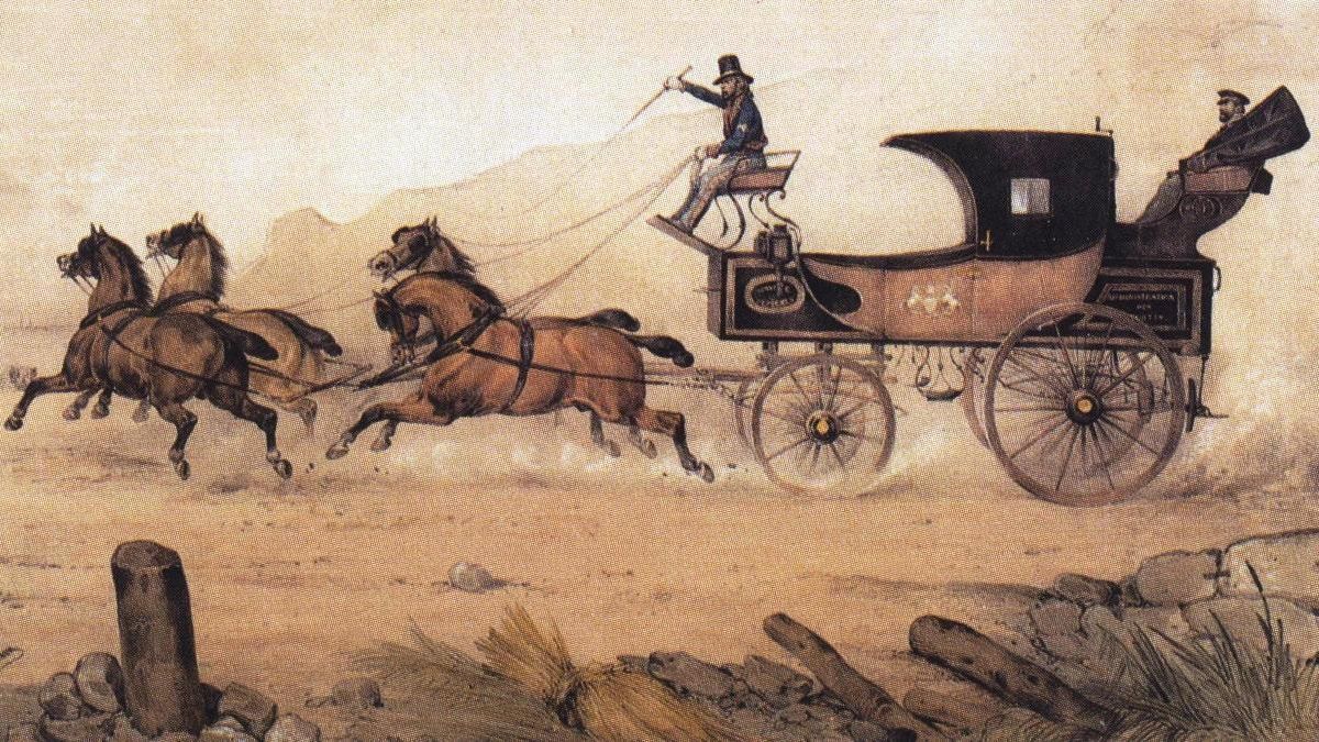 Почтовая карета, литография Жана Виктора Адама (1839) Почтовая карета, литография Жана Виктора Адама (1839) - РИА Новости, 1920, 07.07.2023
