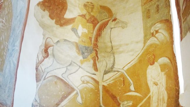 Георгиевская церковь, фреска со Святым Георгием и змеем