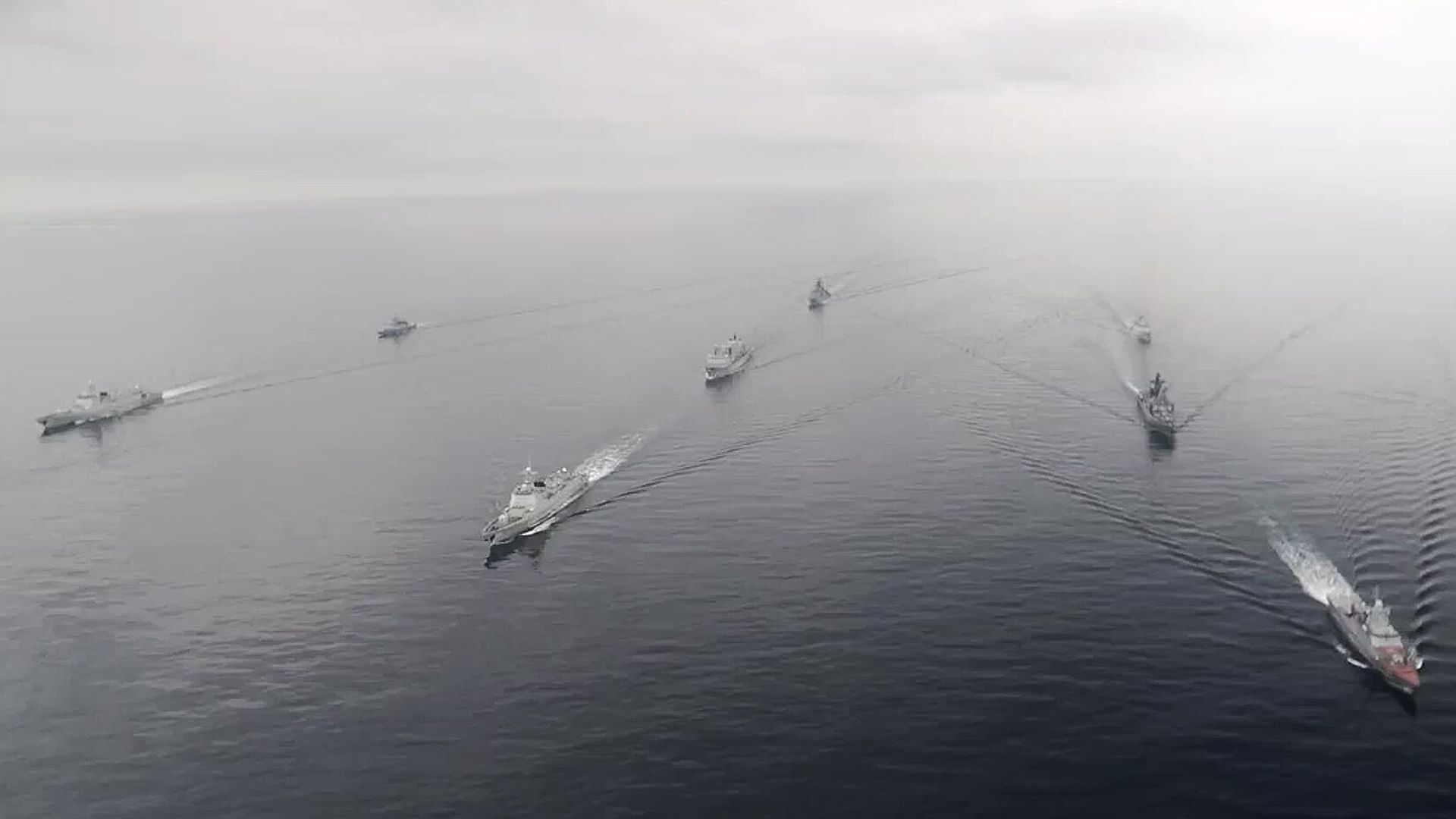 Российско-китайские учения в акватории Японского моря. Кадр из видео - РИА Новости, 1920, 21.07.2023