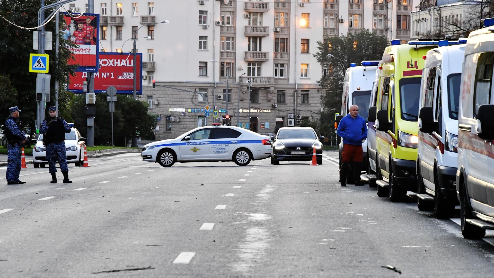 Обстановка на месте атаки беспилотников в Москве Обстановка на месте атаки беспилотников в Москве - РИА Новости, 1920, 24.07.2023