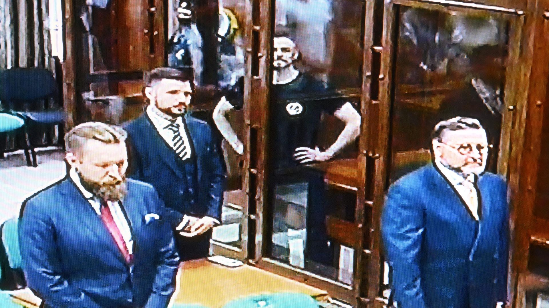 Основатель Group-IB Илья Сачков, обвиняемый в госизмене, на экране монитора во время оглашения приговора в Мосгорсуде Основатель Group-IB Илья Сачков, обвиняемый в госизмене, на экране монитора во время оглашения приговора в Мосгорсуде - РИА Новости, 1920, 23.10.2023