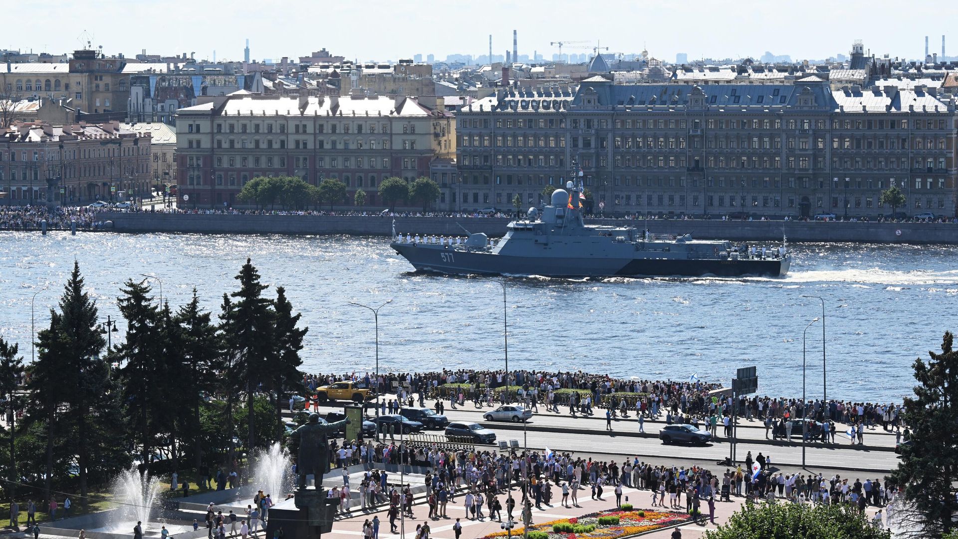 Малый ракетный корабль Советск на Главном военно-морском параде в честь Дня ВМФ РФ в Санкт-Петербурге - РИА Новости, 1920, 30.07.2023
