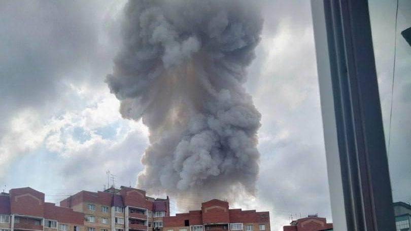 Дым на месте взрыва в Сергиевом Посаде Дым на месте взрыва в Сергиевом Посаде - РИА Новости, 1920, 09.08.2023