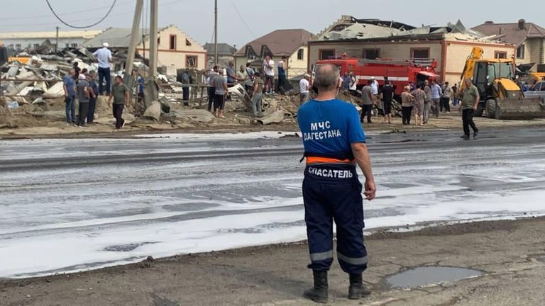 Последствия взрыва на АЗС возле Махачкалы Последствия взрыва на АЗС возле Махачкалы
