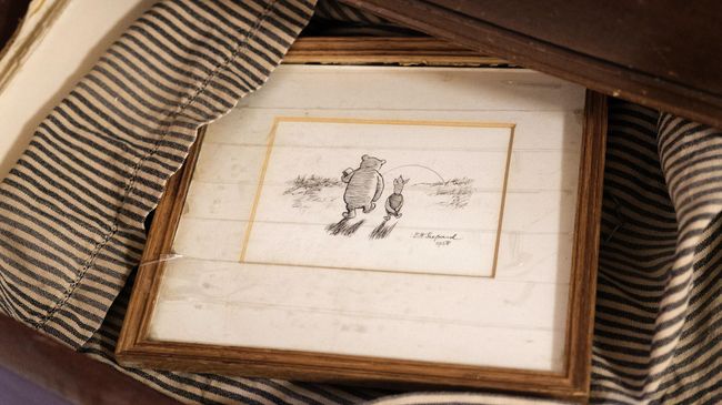 Оригинальный эскиз английского книжного иллюстратора Эрнеста Шепарда к детской повести Алана Милна Винни-Пух 