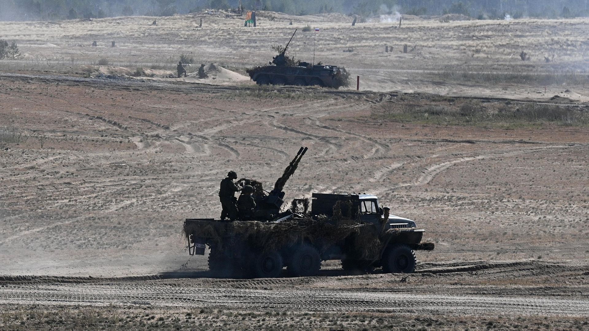Военная техника на учении Взаимодействие на полигоне Брестский в рамках совместных оперативно-стратегических учений войск ОДКБ Боевое братство – 2023 - РИА Новости, 1920, 28.03.2024