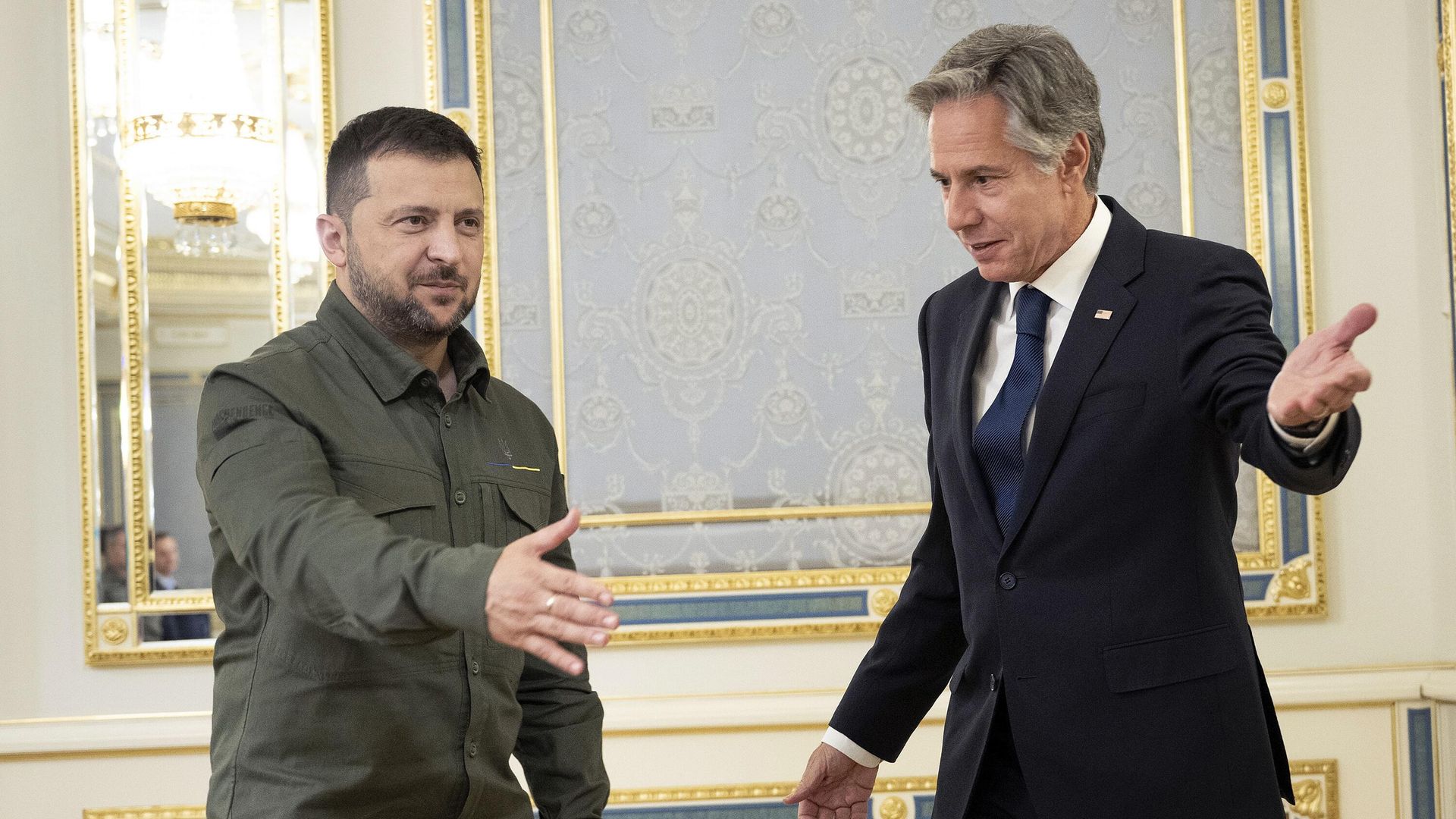 Президент Украины Владимир Зеленский и госсекретарь США Энтони Блинкен во время встречи в Киеве Президент Украины Владимир Зеленский и госсекретарь США Энтони Блинкен во время встречи в Киеве - РИА Новости, 1920, 08.09.2023