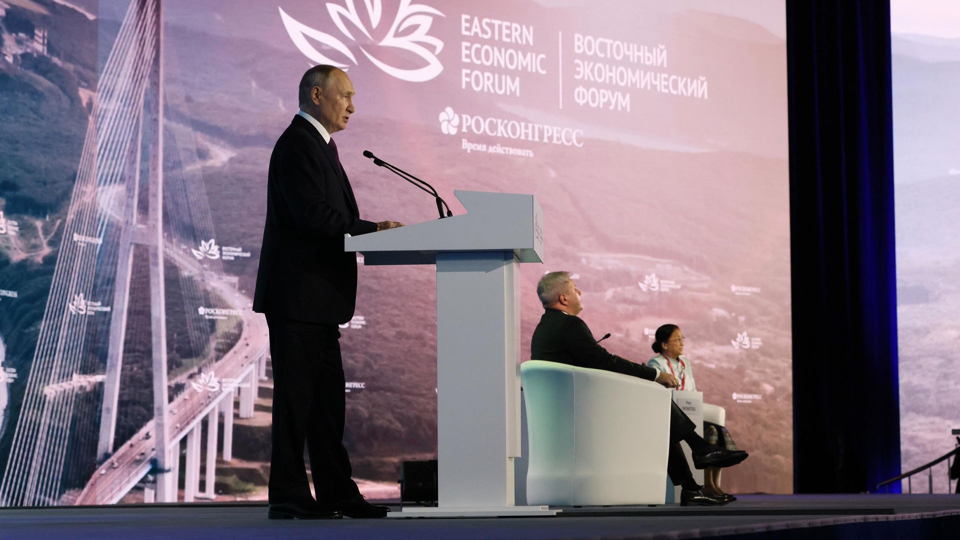 Президент РФ Владимир Путин выступает на пленарной сессии VIII Восточного экономического форума Президент РФ Владимир Путин выступает на пленарной сессии VIII Восточного экономического форума - РИА Новости, 1920, 12.09.2023