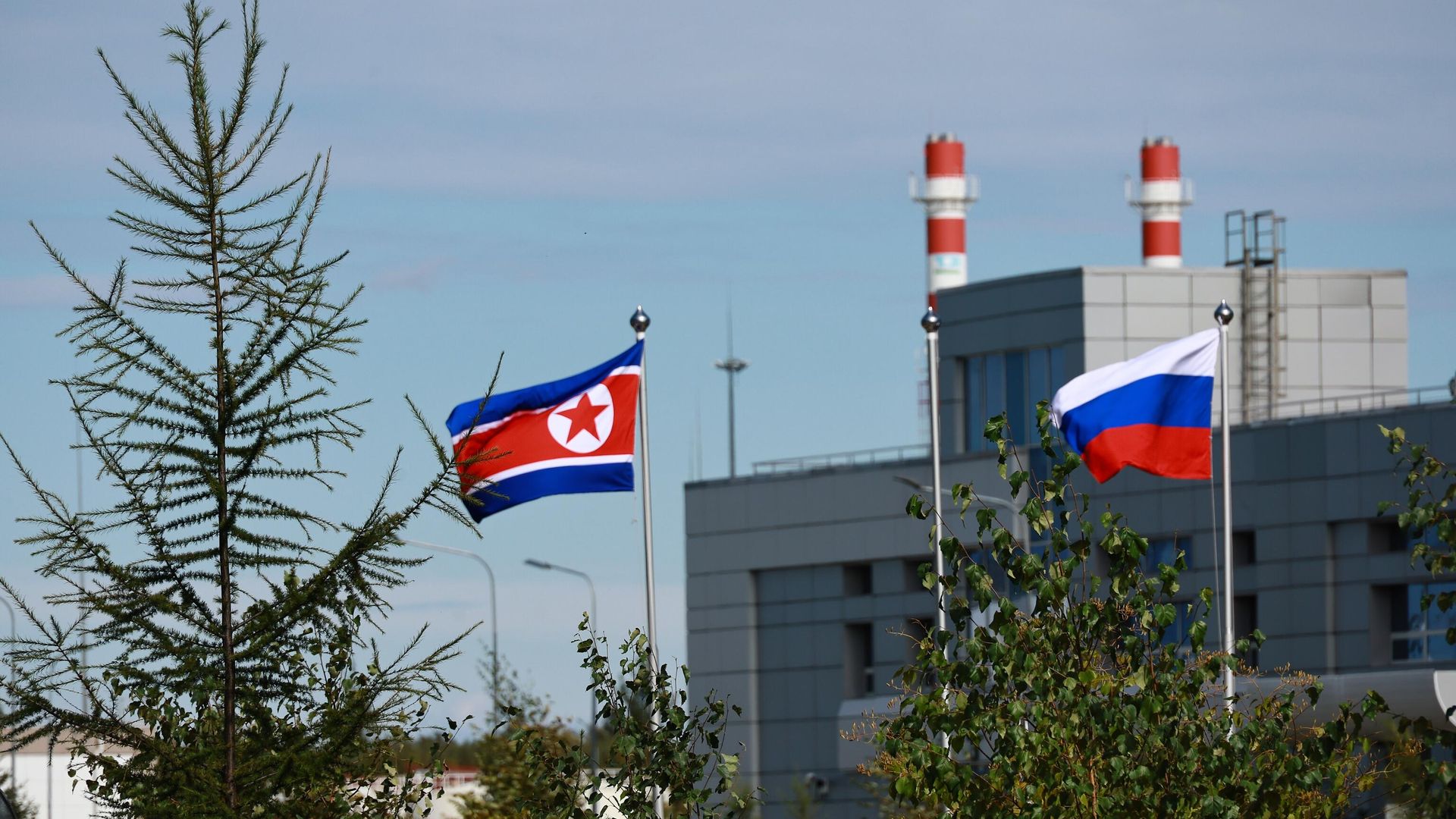 Флаги России и КНДР на территории космодрома Восточный Флаги России и КНДР на территории космодрома Восточный - РИА Новости, 1920, 13.09.2023