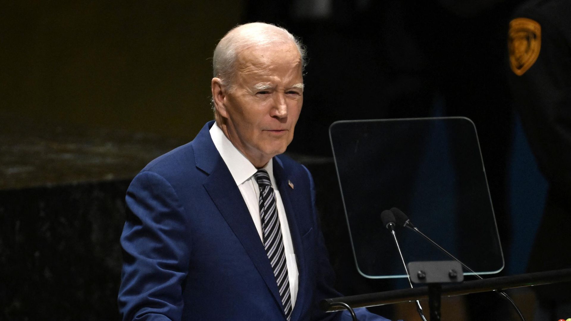 Президент США Джо Байден во время выступления на 78-й Генеральной Ассамблее ООН. 19 сентября 2023 Президент США Джо Байден во время выступления на 78-й Генеральной Ассамблее ООН. 19 сентября 2023 - РИА Новости, 1920, 19.09.2023
