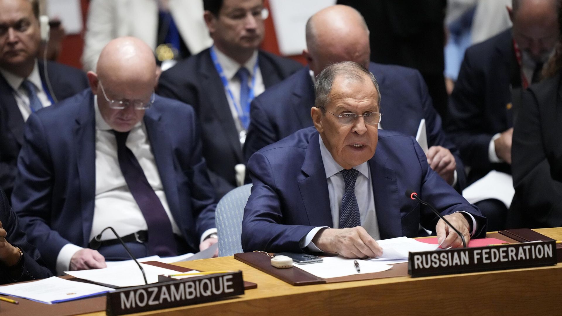 Министр иностранных дел России Сергей Лавров на заседании Совета Безопасности ООН по Украине Министр иностранных дел России Сергей Лавров на заседании Совета Безопасности ООН по Украине - РИА Новости, 1920, 20.09.2023