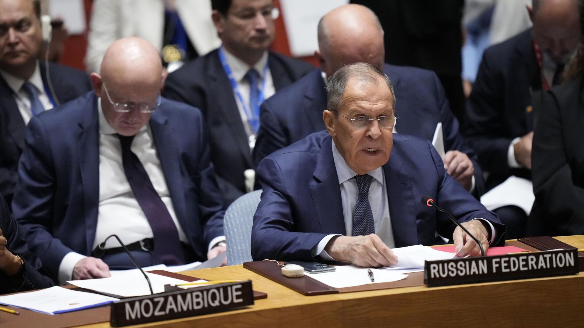 Министр иностранных дел России Сергей Лавров на заседании Совета Безопасности ООН по Украине - РИА Новости, 1920, 20.09.2023